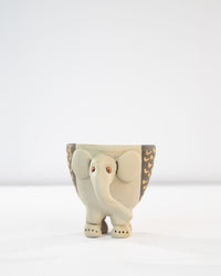 Hathi Elephant Nerikomi Ceramic Planter - Golden Feathers by Modus & Mood