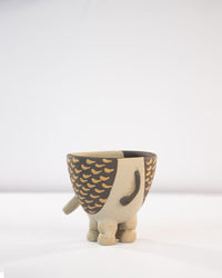 Hathi Elephant Nerikomi Ceramic Planter - Golden Feathers - view 4 of 5