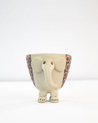 Hathi Elephant Nerikomi Ceramic Planter - Rust Rings by Modus & Mood