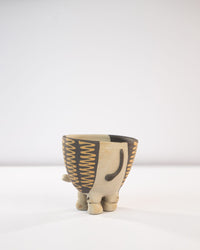 Hathi Elephant Nerikomi Ceramic Planter - Saffron Zigzag - view 4 of 4