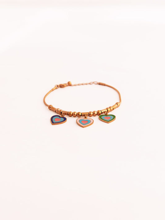 Heart Charm Anti-Tarnish Bracelet - Multicolour - view 2 of 4