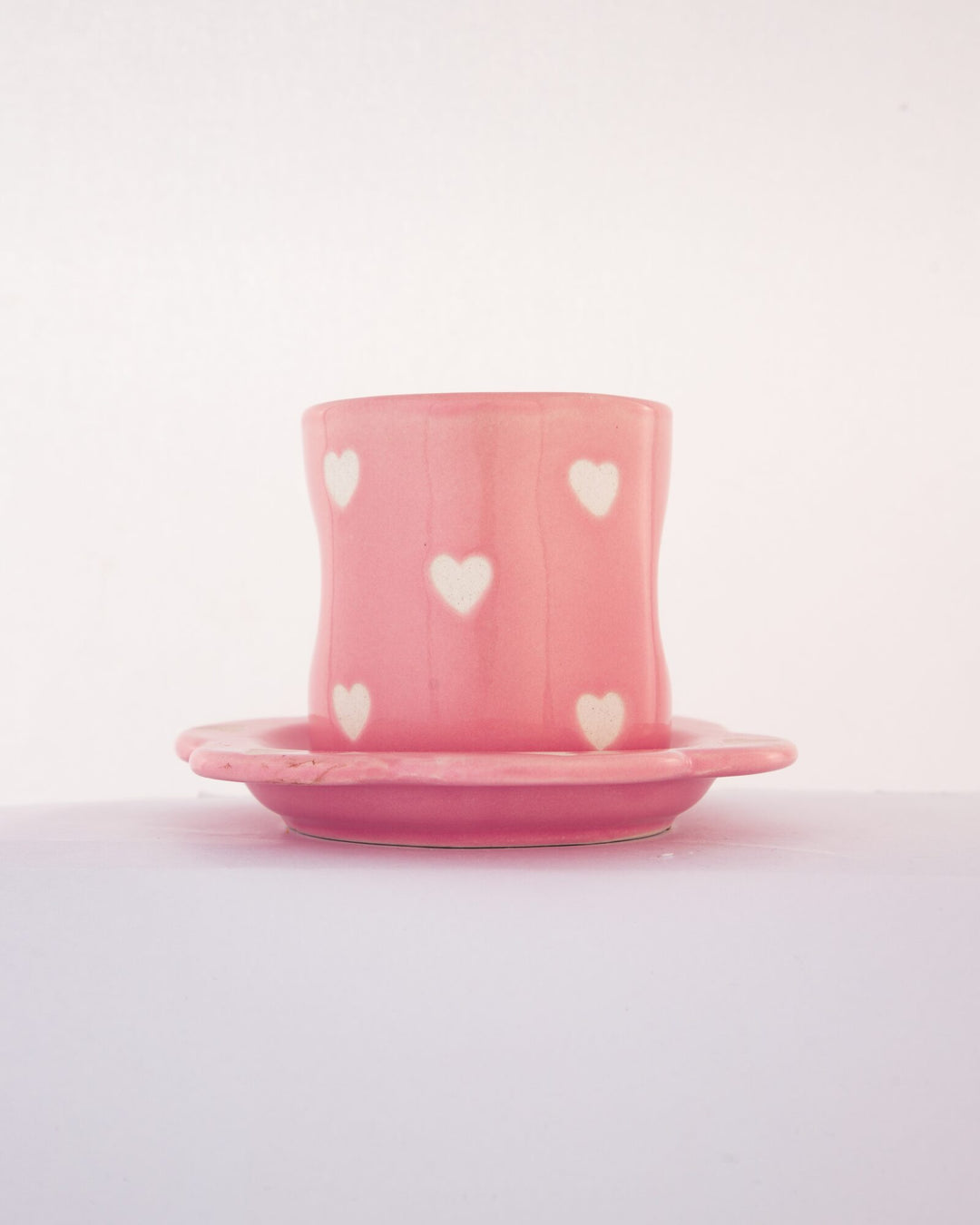 Gulabi Heart Ceramic Cup & Saucer Set - Pink - view 3 of 3