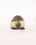 Kachhua Turtle Nerikomi Ceramic Figurine - Blue & Ochre Rings