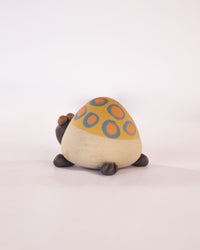 Kachhua Turtle Nerikomi Ceramic Figurine - Ochre & Blue Rings - view 4 of 5