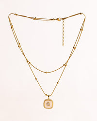 Layered Double-Chain Anti-Tarnish Pendant Necklace - view 2 of 4