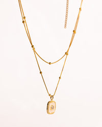 Layered Double-Chain Anti-Tarnish Pendant Necklace - view 3 of 4