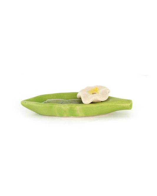 Leaf Ceramic Incense Holder - Green - view 3 of 3