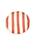 Leher Stripe Hand-Painted Ceramic Plate - Coral
