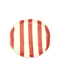 Leher Stripe Hand-Painted Ceramic Plate - Coral by Modus & Mood