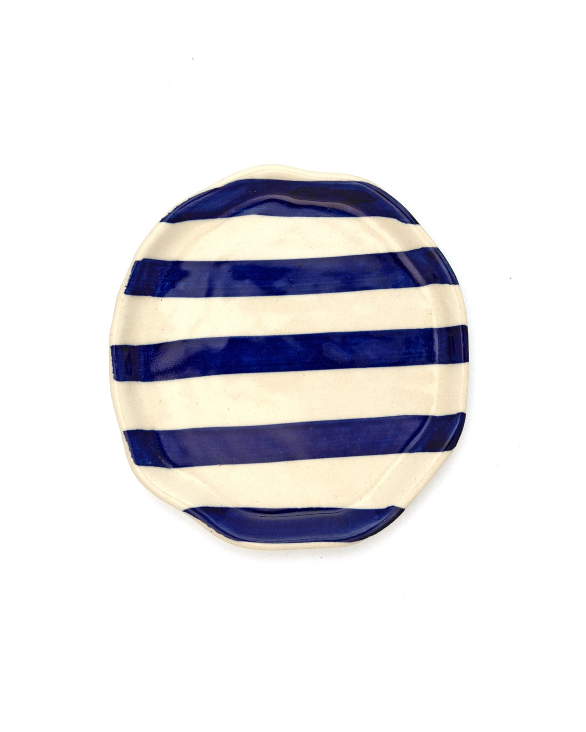 Leher Stripe Hand-Painted Ceramic Plate - Indigo by Modus & Mood
