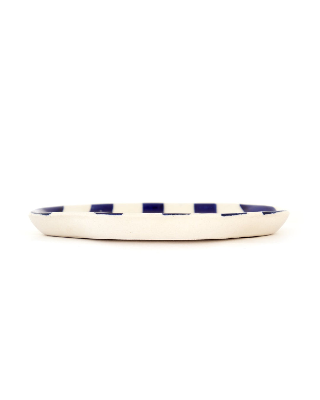 Leher Stripe Hand-Painted Ceramic Plate - Indigo - view 2 of 3