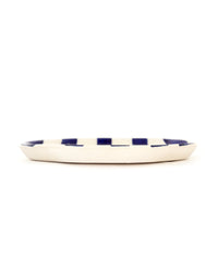 Leher Stripe Hand-Painted Ceramic Plate - Indigo - view 2 of 3
