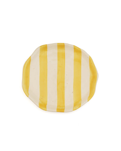 Leher Stripe Hand-Painted Ceramic Plate - Marigold Yellow by Modus & Mood
