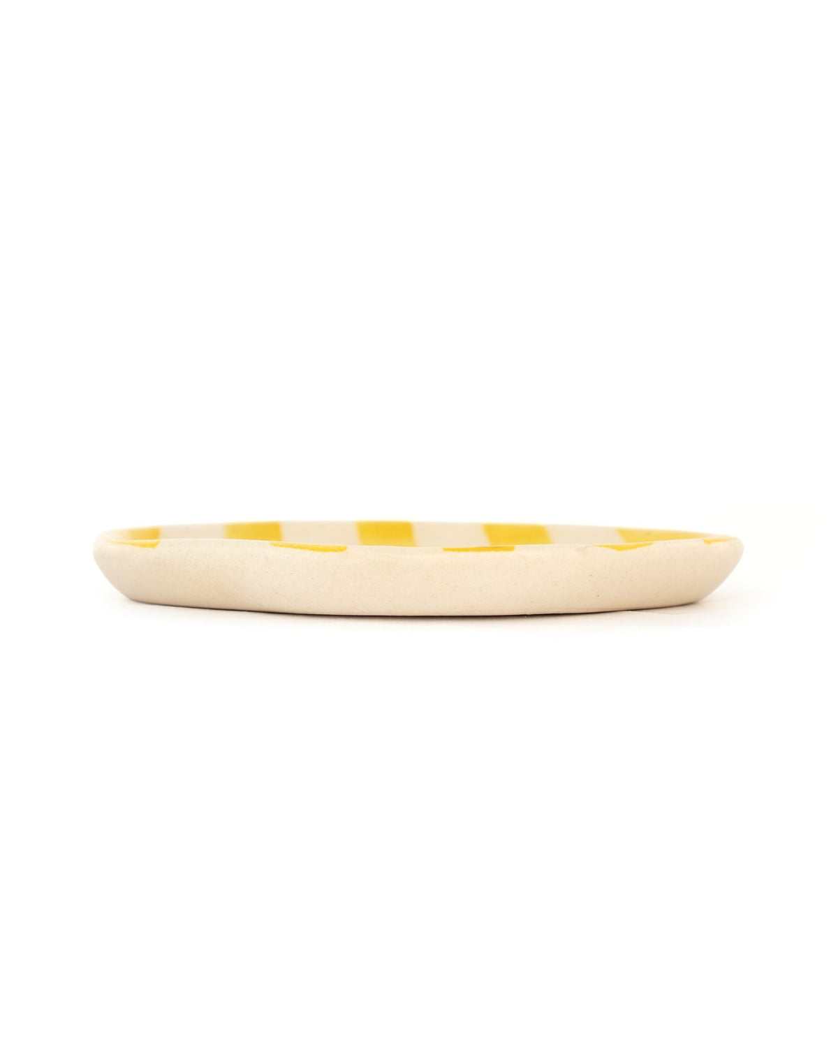Leher Stripe Hand-Painted Ceramic Plate - Marigold Yellow - view 2 of 3