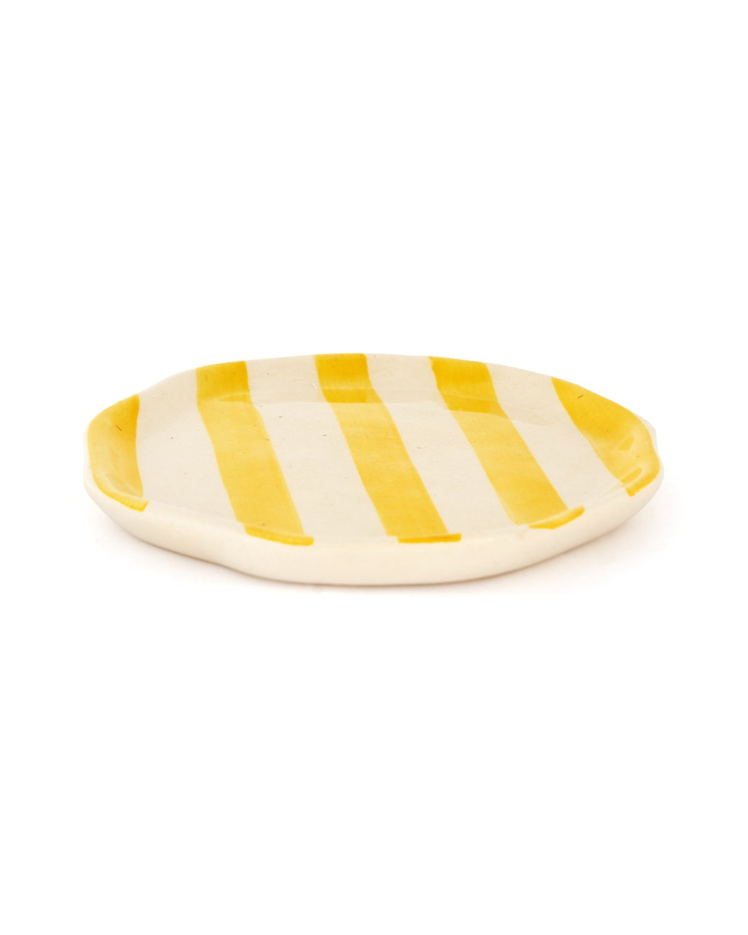 Leher Stripe Hand-Painted Ceramic Plate - Marigold Yellow - view 3 of 3