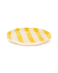 Leher Stripe Hand-Painted Ceramic Plate - Marigold Yellow - view 3 of 3