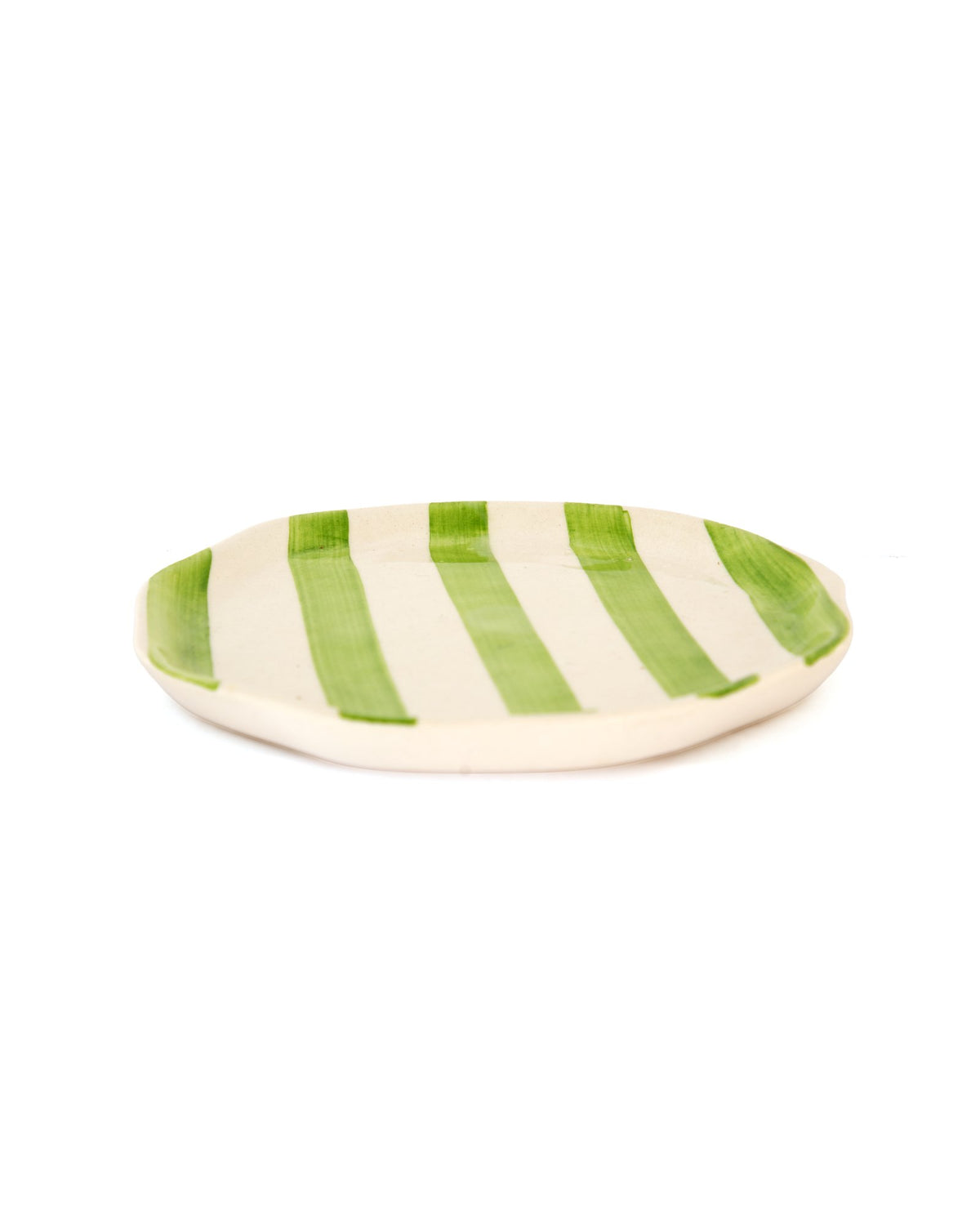 Leher Stripe Hand-Painted Ceramic Plate - Mint Green - view 4 of 4