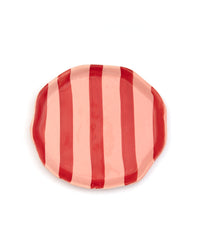 Leher Stripe Hand-Painted Ceramic Plate - Scarlet Red by Modus & Mood