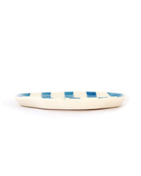 Leher Stripe Hand-Painted Ceramic Plate - Sky Blue - view 2 of 3