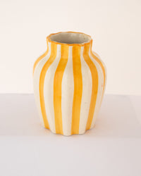 Leher Striped Hand-Painted Ceramic Vase - Marigold Yellow - view 3 of 4