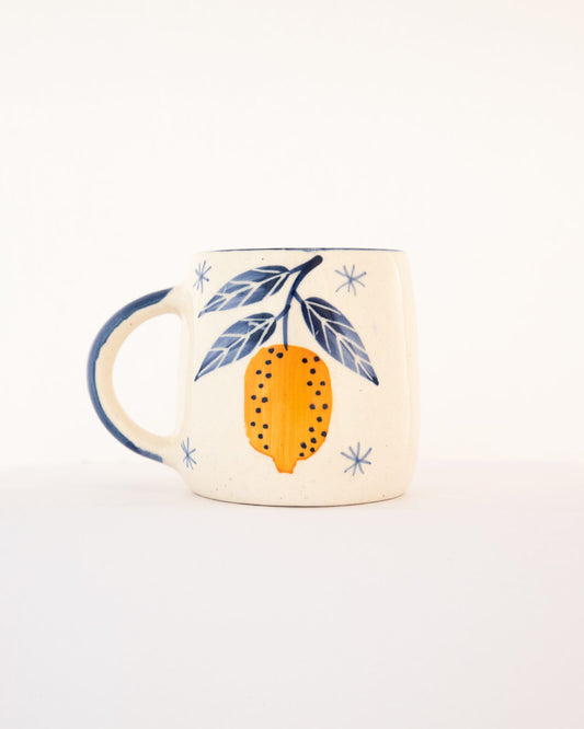 Nimbu Grove Lemon Hand-Painted Ceramic Mug by Modus & Mood