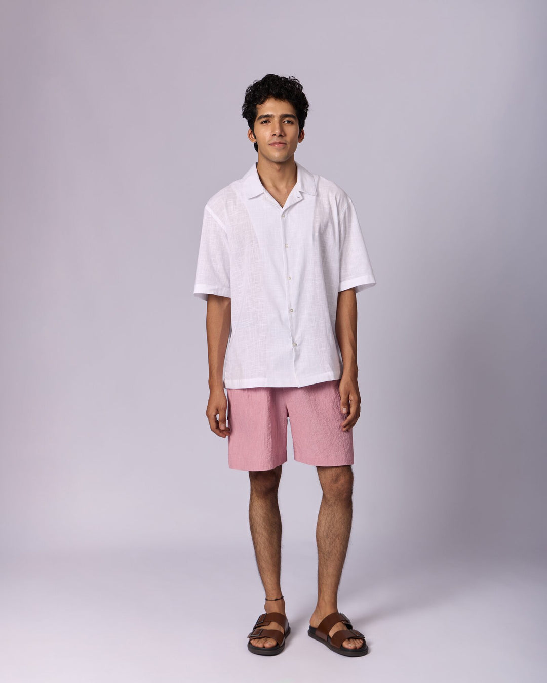 Men's Linen Drawstring Shorts - Rose Pink by Modus & Mood