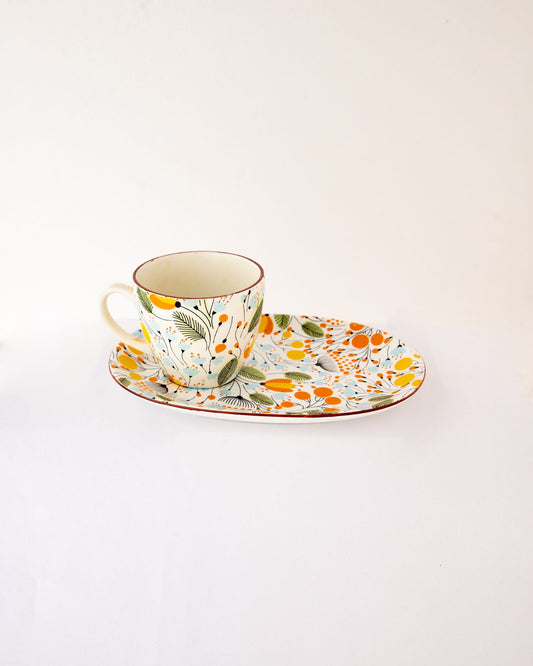 Genda Marigold Floral Ceramic Cup & Plate Set - view 3 of 4