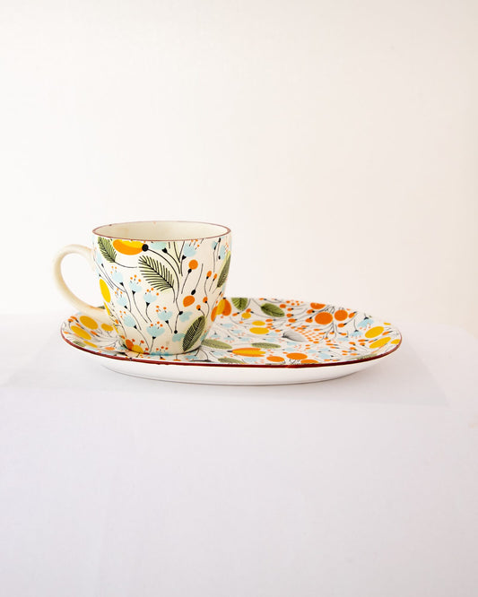 Genda Marigold Floral Ceramic Cup & Plate Set - view 4 of 4