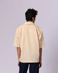 Men's Camp Collar Cotton Shirt - Sand - view 4 of 6