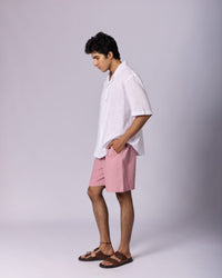 Men's Cotton Drawstring Shorts - Rose Pink - view 2 of 4