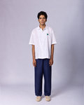 Men's Textured Camp Collar Cotton Shirt - White