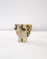 Moo Mood Nerikomi Ceramic Cow Planter - Blue Rings - view 2 of 4