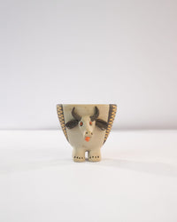 Moo Mood Nerikomi Ceramic Cow Planter - Charcoal Zigzag by Modus & Mood