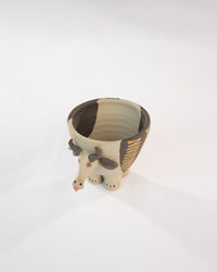 Moo Mood Nerikomi Ceramic Cow Planter - Charcoal Zigzag - view 2 of 4