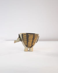 Moo Mood Nerikomi Ceramic Cow Planter - Charcoal Zigzag - view 3 of 4