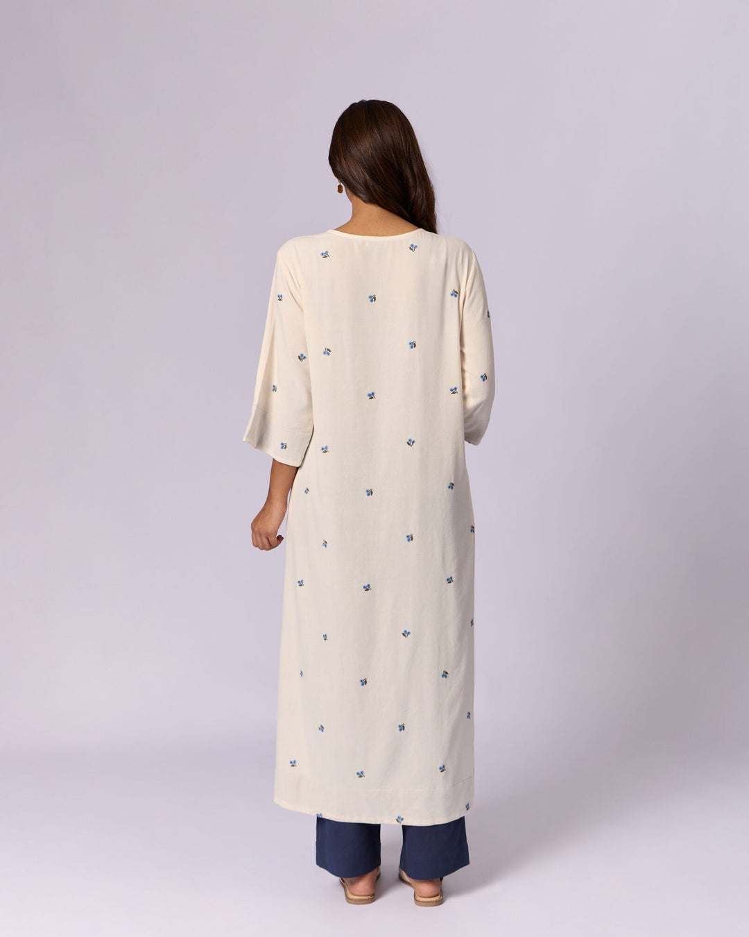 Women's Cotton Kurta/Kaftan - Ivory by Modus & Mood