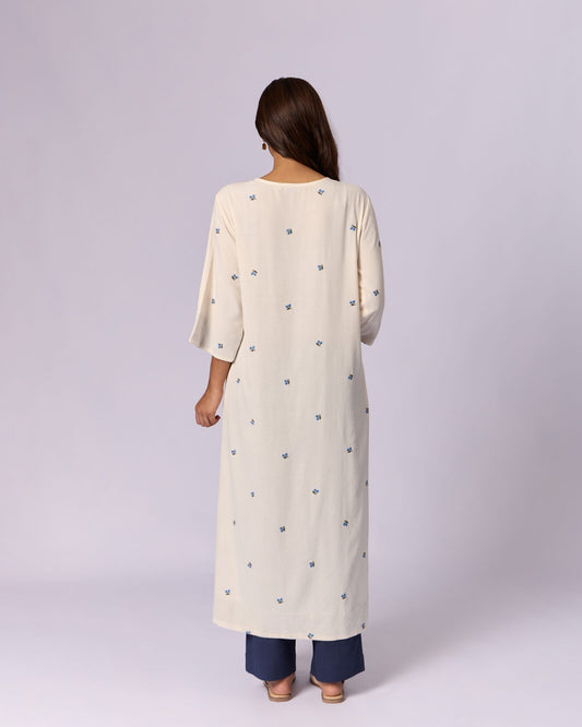 Women's Cotton Kurta/Kaftan - Ivory by Modus & Mood