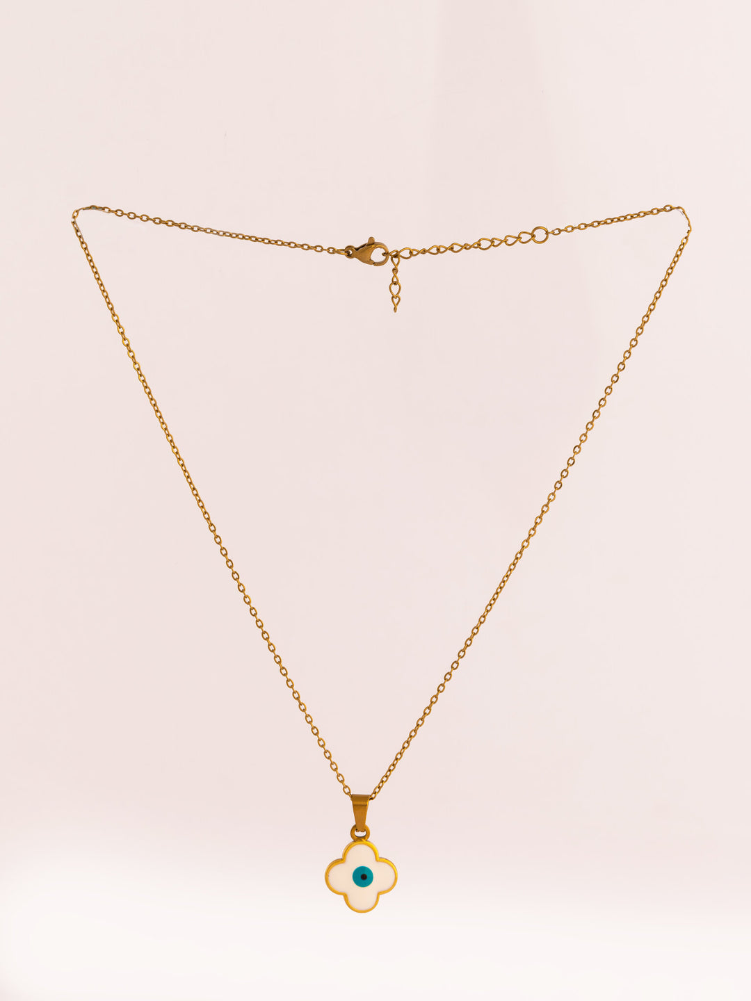 Evil Eye Flower Pendant Anti-Tarnish Necklace - view 3 of 4