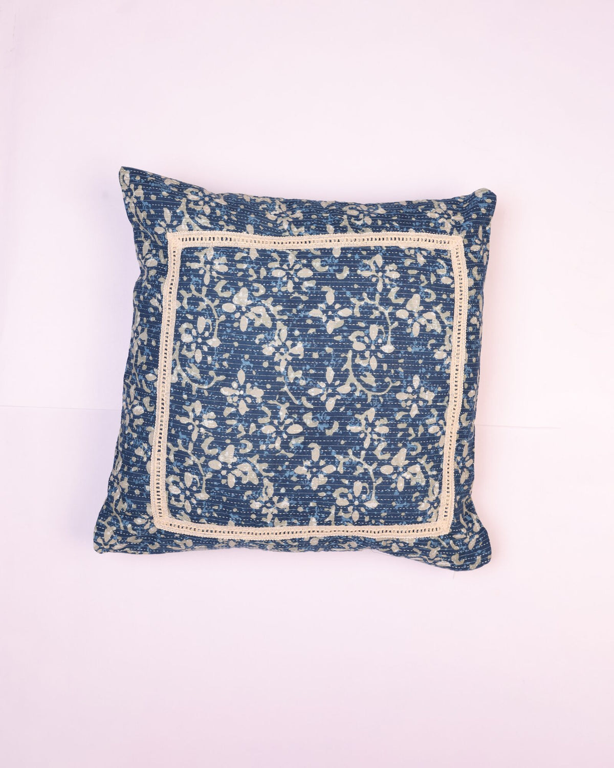 Neel Bagh Indigo Cotton Cushion Cover - view 2 of 5
