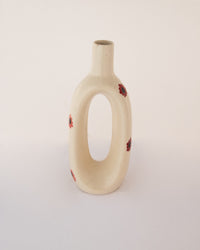 Oval Cut-Out Ceramic Bottle Vase - Red & Pink Blooms - view 2 of 3