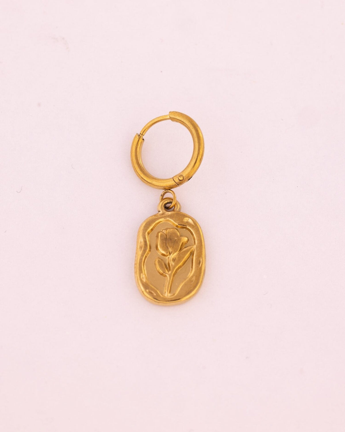 Oval Drop Anti-Tarnish Hoop Earrings - view 2 of 3