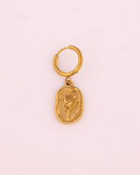 Oval Drop Anti-Tarnish Hoop Earrings - view 2 of 3