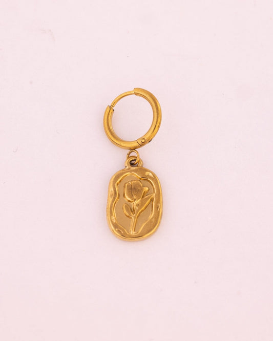 Oval Drop Anti-Tarnish Hoop Earrings - view 2 of 3