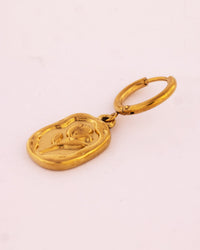 Oval Drop Anti-Tarnish Hoop Earrings - view 3 of 3