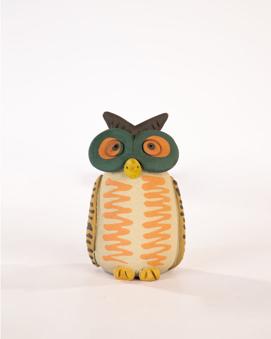 Chashma Owl Nerikomi Ceramic Figurine - Coral by Modus & Mood