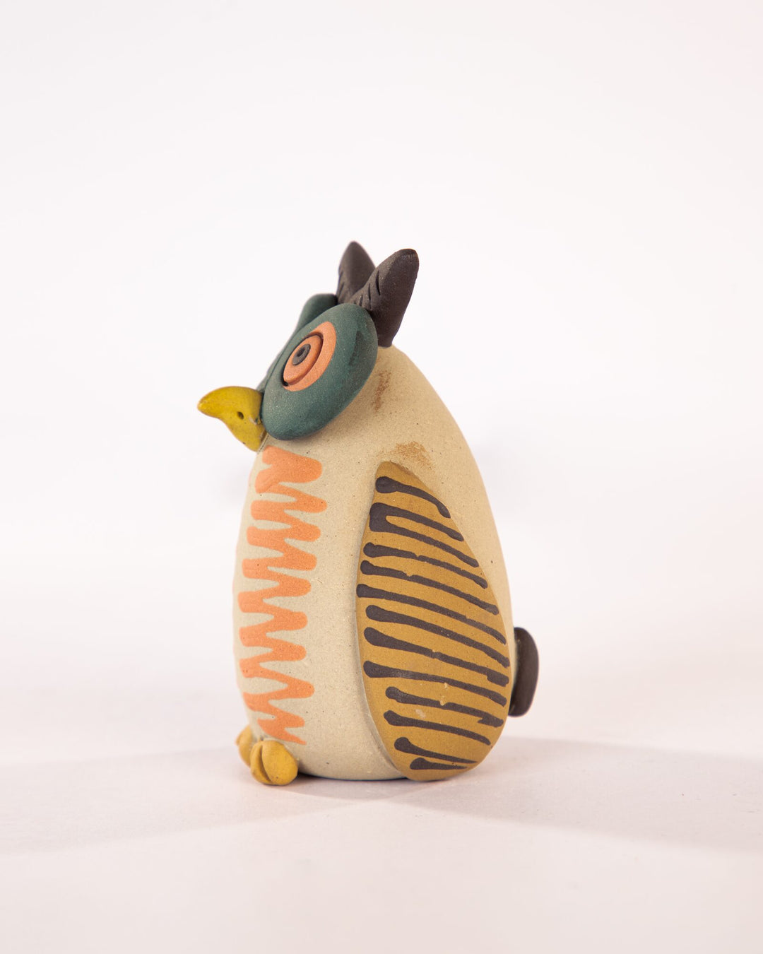 Chashma Owl Nerikomi Ceramic Figurine - Coral - view 3 of 4