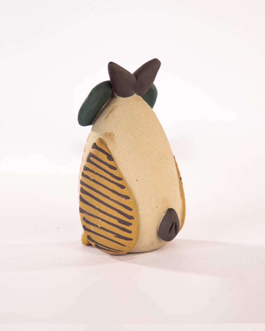 Chashma Owl Nerikomi Ceramic Figurine - Coral - view 4 of 4