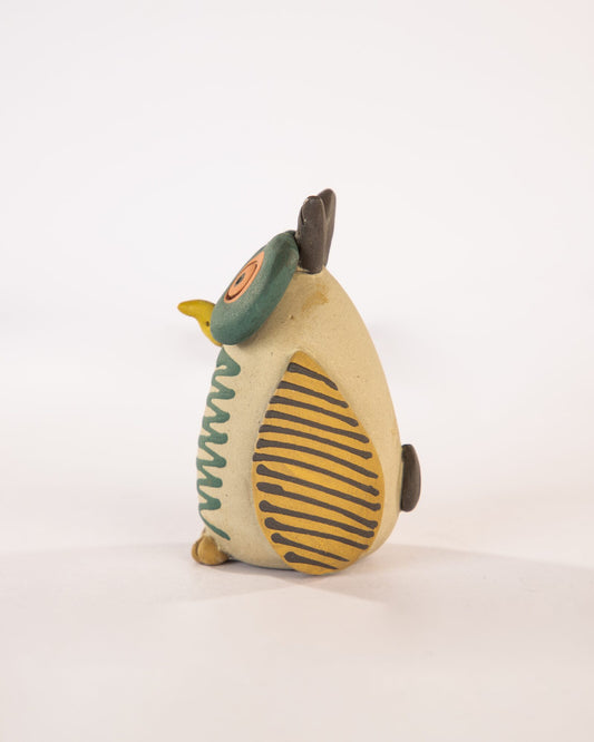 Chashma Owl Nerikomi Ceramic Figurine - Green - view 3 of 3
