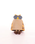 Owl Nerikomi Ceramic Bell Hanging - Ochre & Slate