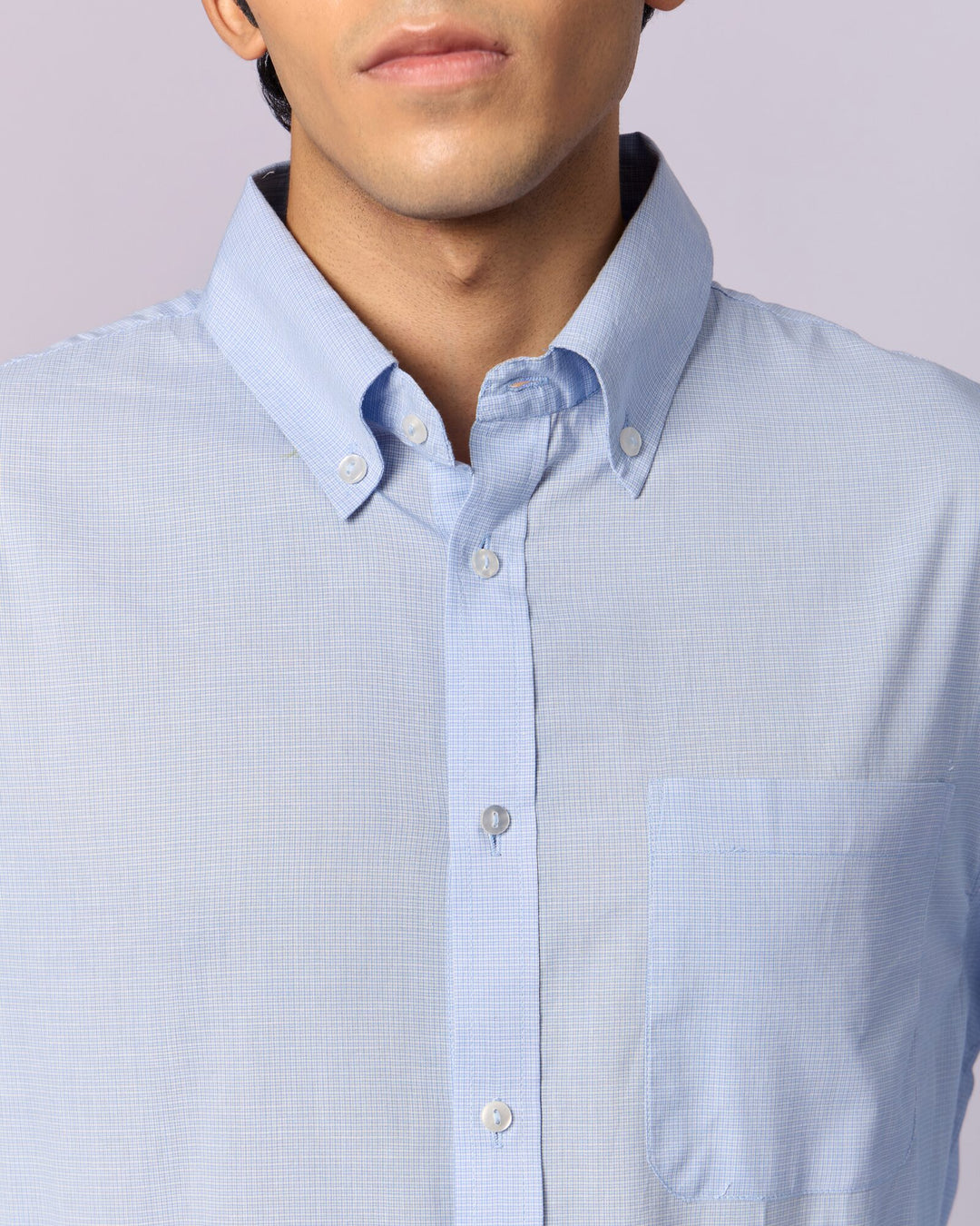 Men's Oxford Cotton Shirt - Sky Blue - view 2 of 5